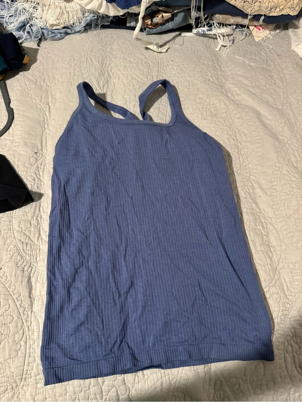 lululemon athletica Blue Ribbed Racerback Tank